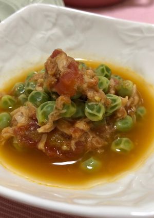 えんどう豆とツナの冷凍トマト煮-レシピのメイン写真
