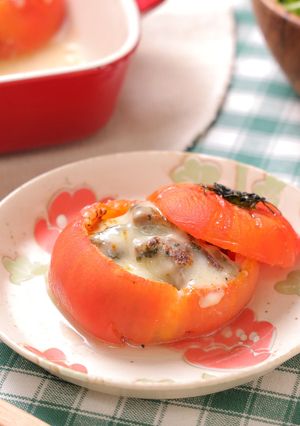 丸ごとトマト☆肉詰めチーズ焼き-レシピのメイン写真