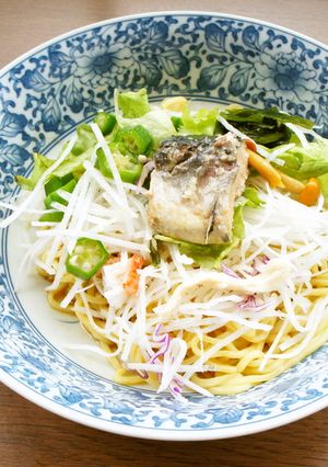 時短・鯖缶とネバネバサラダの冷やし中華-レシピのメイン写真