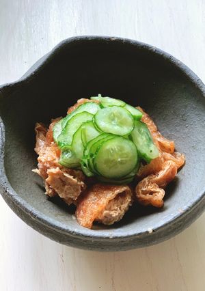 暑い日にコスパ良し。油揚げdeうざく風-レシピのメイン写真