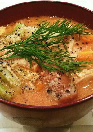 簡単♡トマトジュースと牛乳で洋風味噌汁♡-レシピのメイン写真