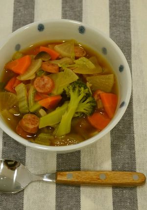 冬野菜コンソメスープ＠高梁川流域学校給食-レシピのメイン写真