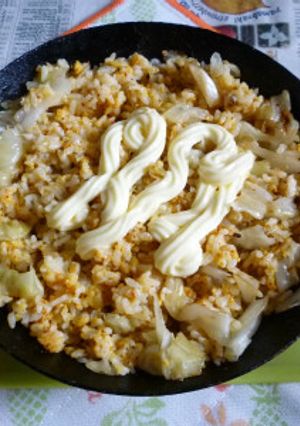 シンプルにキャベツだけのパラパラ炒飯-レシピのメイン写真