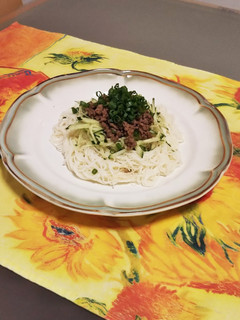 肉そぼろで食べる!アジアン風素麺-レシピのメイン写真