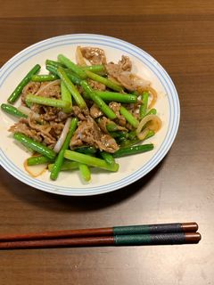 豚肉とニンニクの芽の炒め物-レシピのメイン写真