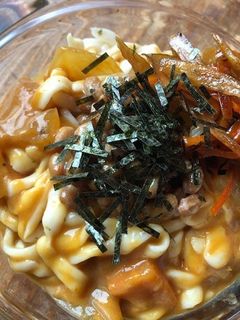 納豆カレーうどん(きんぴらのせ)-レシピのメイン写真