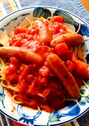 まるごとソーセージのトマトパスタ！-レシピのメイン写真