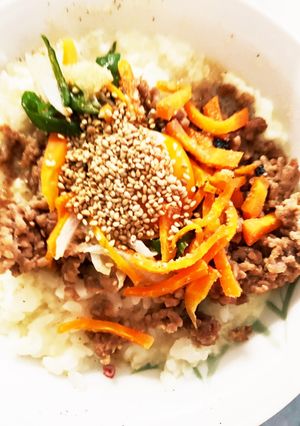 レンジでカルボナーラビビンバ丼風-レシピのメイン写真