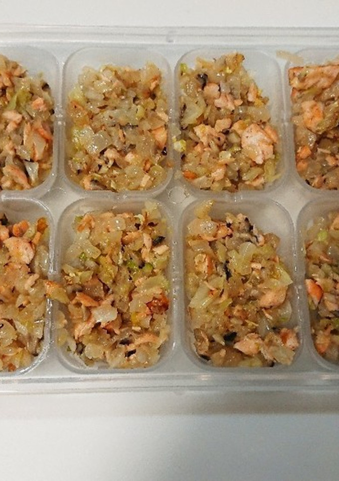 «離乳食後期»鮭と野菜のみそバター炒め-レシピのメイン写真