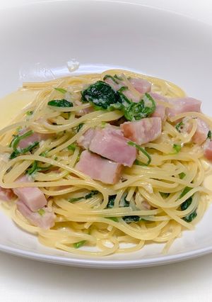 ほうれん草とベーコンのクリームパスタ-レシピのメイン写真