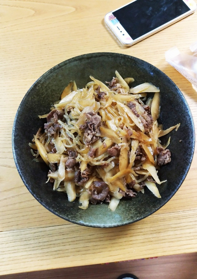 ごぼうと牛肉と糸こんのきんぴら-レシピのメイン写真