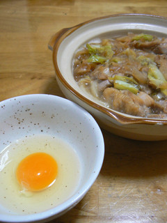一人鍋で鶏すき焼きうどん-レシピのメイン写真