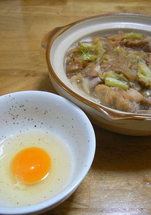 一人鍋で鶏すき焼きうどん-レシピのメイン写真