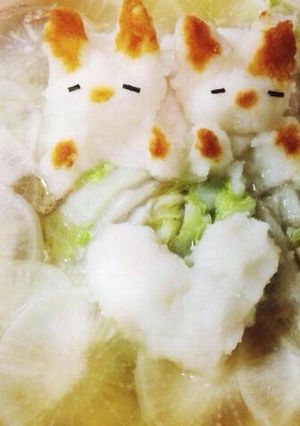 大根おろしアート☆みぞれにゃんこ鍋-レシピのメイン写真