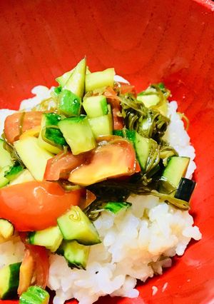 ＊マクロビ＊夏野菜の めかぶトロトロ-レシピのメイン写真