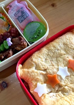 ガッツリ？オムライス弁当♡-レシピのメイン写真
