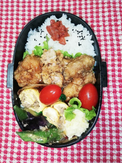 高校男子弁当♡焼肉のたれ唐揚げ7/5-レシピのメイン写真