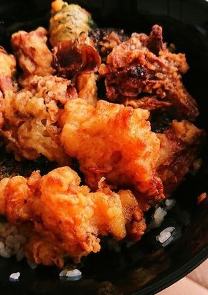 煮卵のつけ汁、天ぷらの残りでリメイク天丼-レシピのメイン写真
