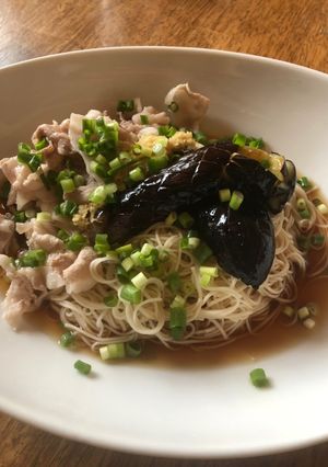 豚しゃぶ肉とナスのぶっかけそうめん-レシピのメイン写真