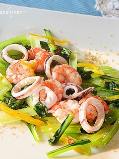 ホタテと青梗菜のあらびきガーリック炒め♪-レシピのメイン写真