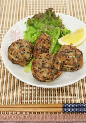 ごぼうのひき肉寄せ揚げ-レシピのメイン写真