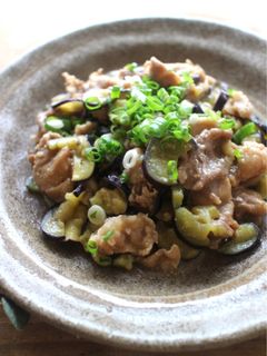 mレンジDE茄子と豚のにんにく味噌炒め-レシピのメイン写真