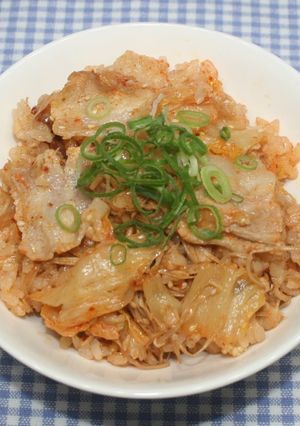 簡単☆干しえのきで豚キムチの炊き込みご飯-レシピのメイン写真