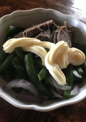インゲンと玉ねぎの白だし湯でサラダ-レシピのメイン写真