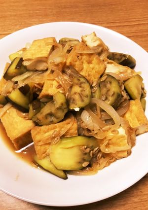 腸まで届く茄子と飴色玉葱の厚揚げ煮-レシピのメイン写真