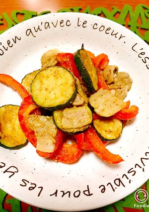 ズッキー二&赤パプリカの豚肉カレー炒め☆-レシピのメイン写真