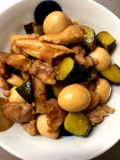 鶏肉とうずらとキュウリのさっぱり煮込み♪-レシピのメイン写真