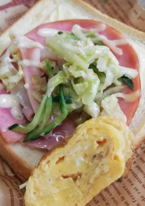 私の朝食♡食パンチーズ&ハム&マヨかけ-レシピのメイン写真