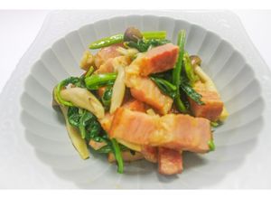 ほうれん草とベーコンときのこのカレー炒め-レシピのメイン写真