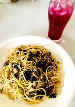 手作りゆかりの生パスタ風ペペロンチーノ-レシピのメイン写真