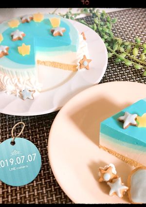 ☆レアチーズケーキ(七夕version)-レシピのメイン写真