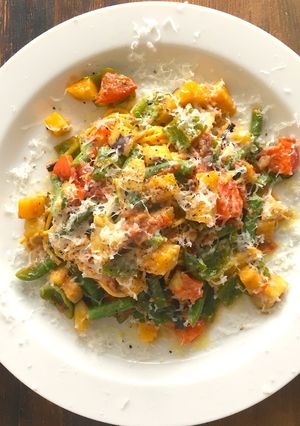 糖質制限！夏野菜のペペロンチーノ-レシピのメイン写真