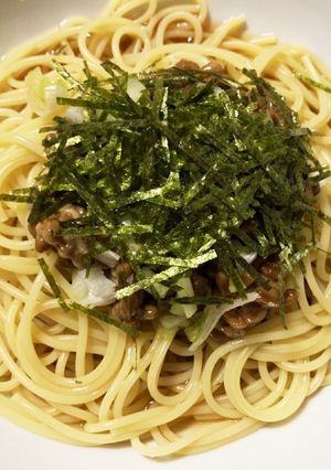 簡単♪出汁スープで食べる納豆パスタ-レシピのメイン写真