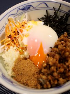 再現!丸亀製麺の旨辛まぜ釜玉♪-レシピのメイン写真