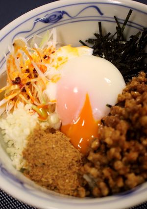 再現！丸亀製麺の旨辛まぜ釜玉♪-レシピのメイン写真
