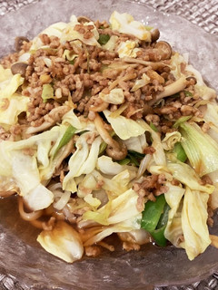 キャベツと豚ひき肉の冷うどん-レシピのメイン写真