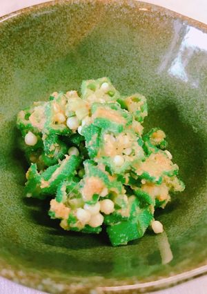 オクラのごまと鰯節のもっちり和え物-レシピのメイン写真