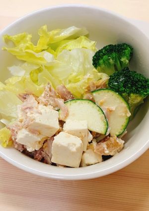 鯵と豆腐の味噌マヨサラダ-レシピのメイン写真