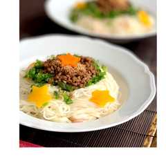 รูปของ そうめんアレンジ・肉味噌そうめん