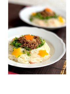 そうめんアレンジ・肉味噌そうめん-レシピのメイン写真