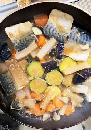 煮崩れしにくい鯖と野菜の味噌煮-レシピのメイン写真