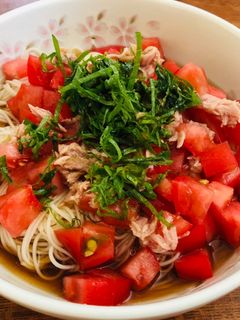 トマトとツナのぶっかけそうめん-レシピのメイン写真