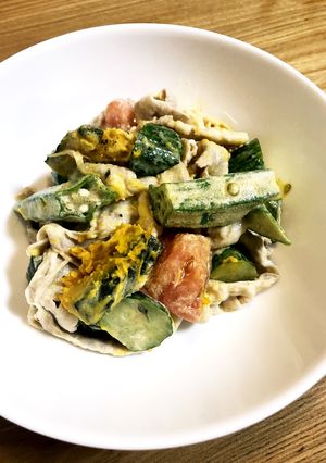 簡単！夏野菜と豚しゃぶのポン酢マヨサラダ-レシピのメイン写真