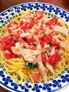 トマトとサラダチキンの冷製パスタ☆-レシピのメイン写真