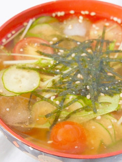 簡単即席!涼味*夏の冷製味噌汁-レシピのメイン写真