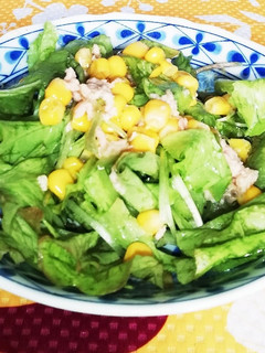 サニーレタスの間引菜でツナコーンサラダ-レシピのメイン写真